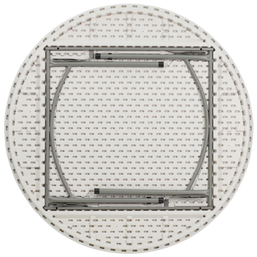 5-Foot Round Granite In White Plastic Folding Table By Flash Furniture | Outdoor Tables | Modishstore - 2