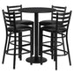 30'' Round Black Laminate Table Set With Round Base And 4 Ladder Back Metal Barstools - Black Vinyl Seat By Flash Furniture | Bar Stools & Table | Modishstore - 2