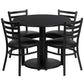 36'' Round Black Laminate Table Set With Round Base And 4 Ladder Back Metal Chairs - Black Vinyl Seat By Flash Furniture | Dining Sets | Modishstore - 2