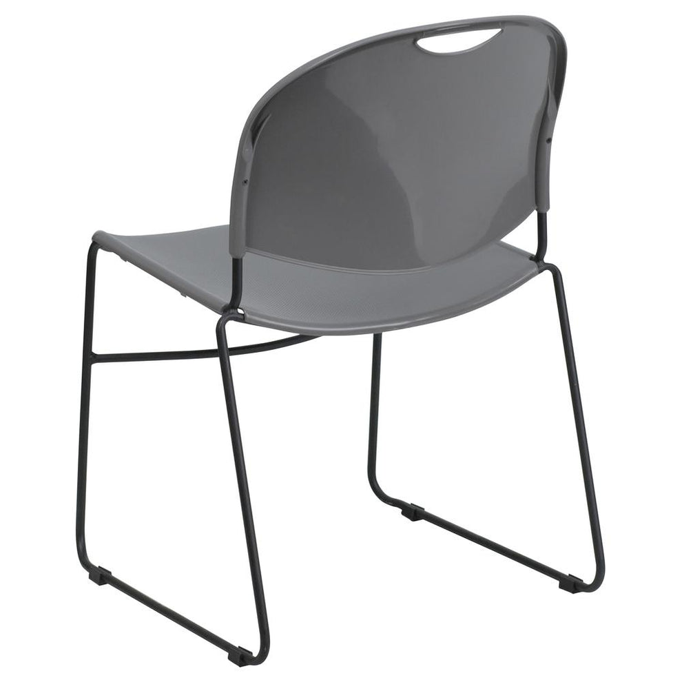 Hercules Series 880 Lb. Capacity Gray Ultra-Compact Stack Chair With Black Powder Coated Frame By Flash Furniture | Side Chairs | Modishstore - 2