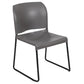 Hercules Series 880 Lb. Capacity Gray Full Back Contoured Stack Chair With Black Powder Coated Sled Base By Flash Furniture | Side Chairs | Modishstore - 1