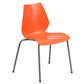 Hercules Series 770 Lb. Capacity Orange Stack Chair With Lumbar Support And Silver Frame By Flash Furniture | Side Chairs | Modishstore - 1