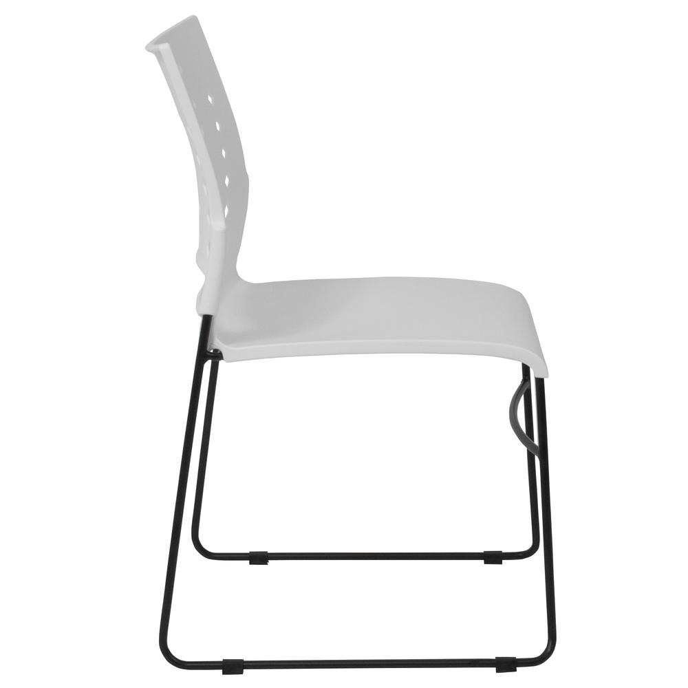 Hercules Series 881 Lb. Capacity White Sled Base Stack Chair With Air-Vent Back By Flash Furniture | Side Chairs | Modishstore - 2