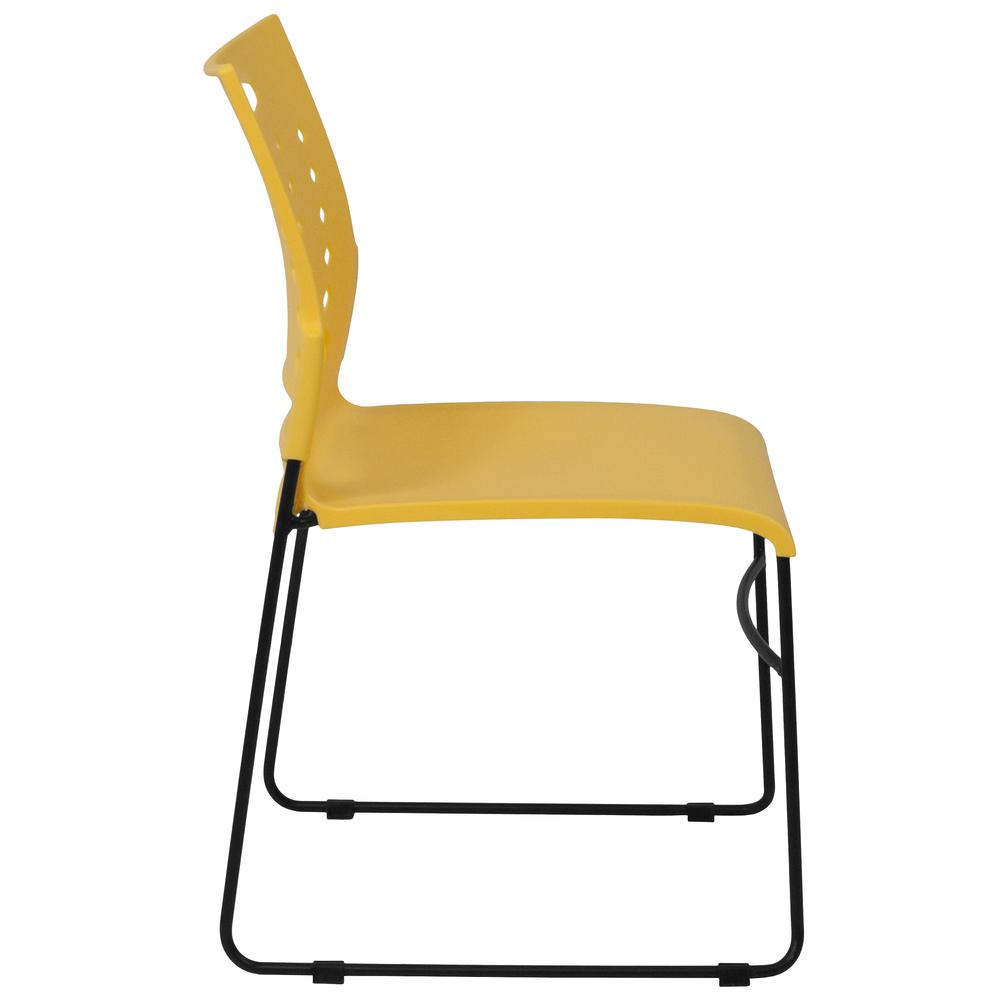 Hercules Series 881 Lb. Capacity Yellow Sled Base Stack Chair With Air-Vent Back By Flash Furniture | Side Chairs | Modishstore - 2