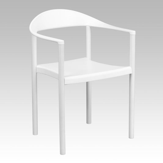 Hercules Series 1000 Lb. Capacity White Plastic Cafe Stack Chair By Flash Furniture | Side Chairs | Modishstore