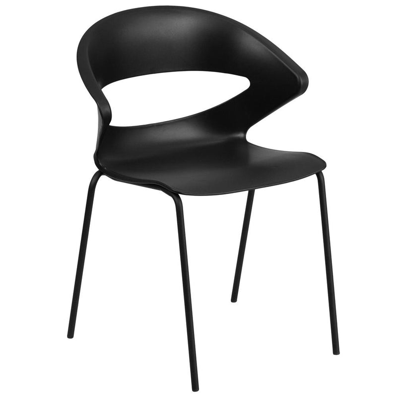 Hercules Series 440 Lb. Capacity Black Stack Chair By Flash Furniture | Side Chairs | Modishstore - 1