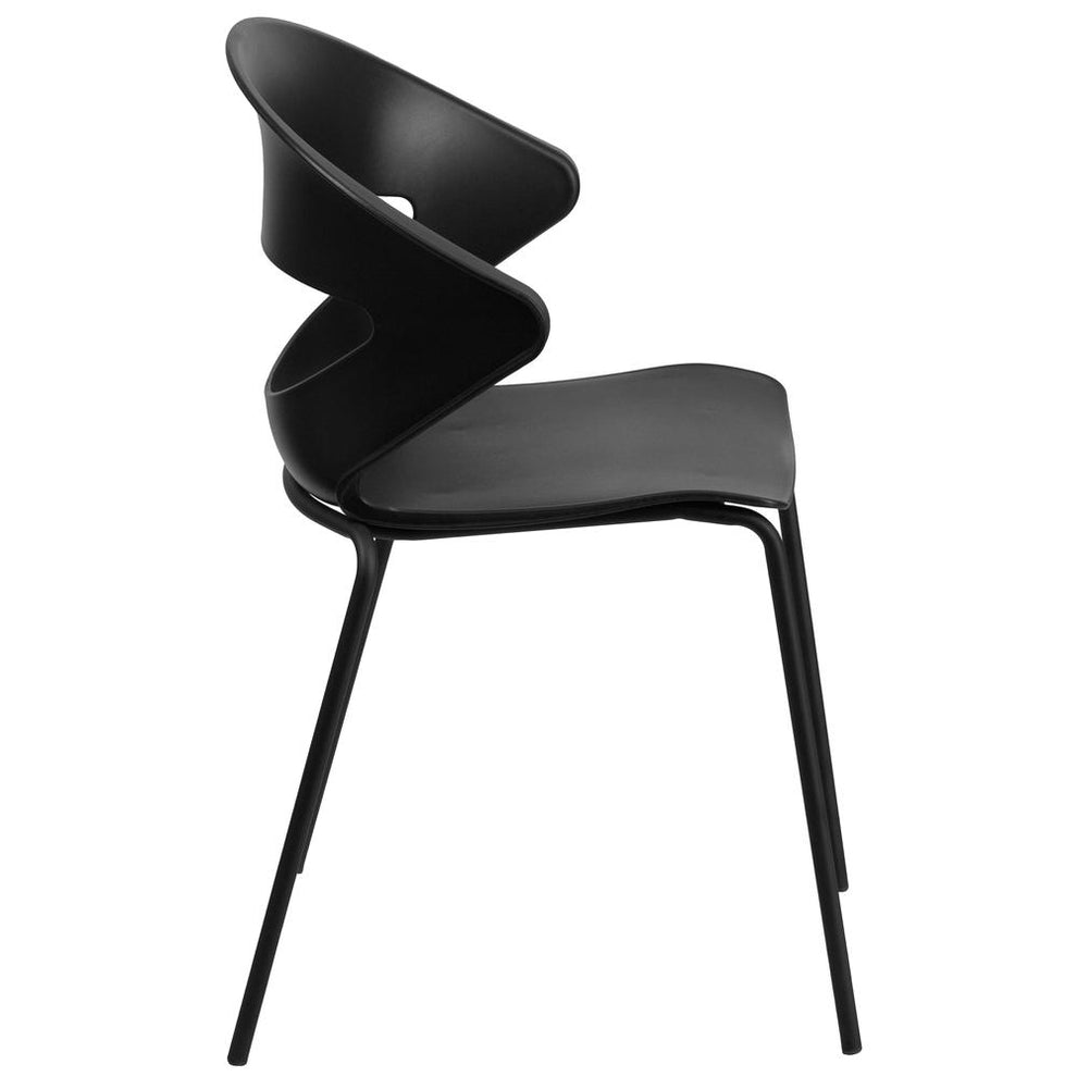Hercules Series 440 Lb. Capacity Black Stack Chair By Flash Furniture | Side Chairs | Modishstore - 2