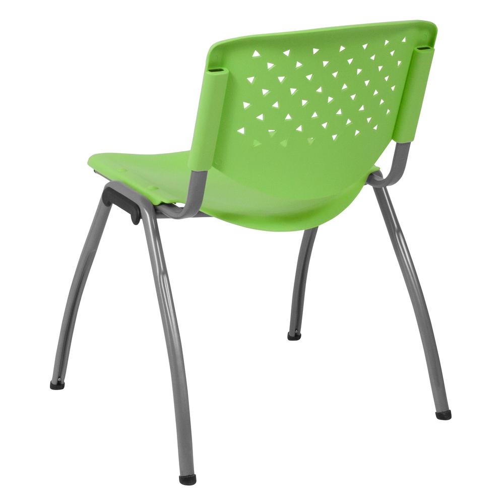 Hercules Series 880 Lb. Capacity Green Plastic Stack Chair With Titanium Gray Powder Coated Frame By Flash Furniture | Side Chairs | Modishstore - 2