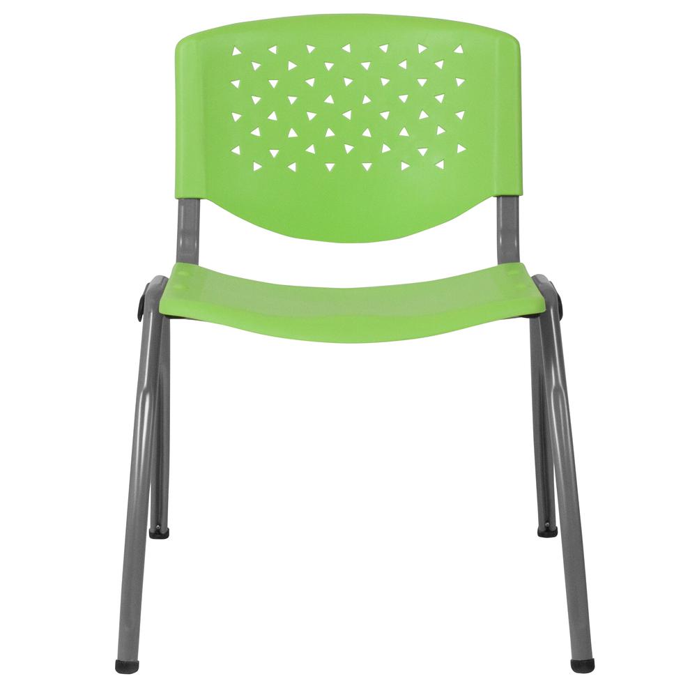 Hercules Series 880 Lb. Capacity Green Plastic Stack Chair With Titanium Gray Powder Coated Frame By Flash Furniture | Side Chairs | Modishstore - 4