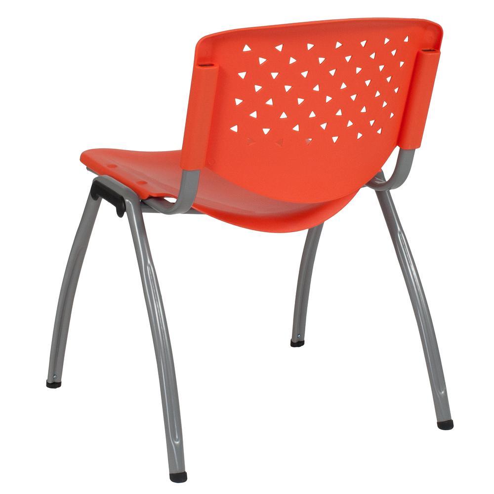 Hercules Series 880 Lb. Capacity Orange Plastic Stack Chair With Titanium Gray Powder Coated Frame By Flash Furniture | Side Chairs | Modishstore - 2