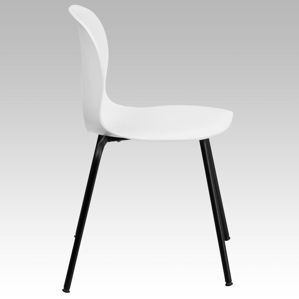 Hercules Series 770 Lb. Capacity Designer White Plastic Stack Chair With Black Frame By Flash Furniture | Side Chairs | Modishstore - 2