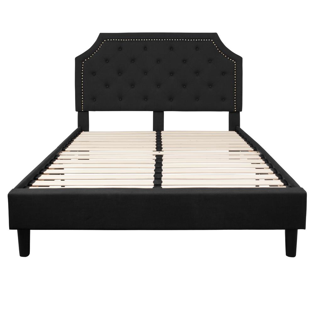 Brighton Queen Size Tufted Upholstered Platform Bed In Black Fabric By Flash Furniture | Beds | Modishstore - 2