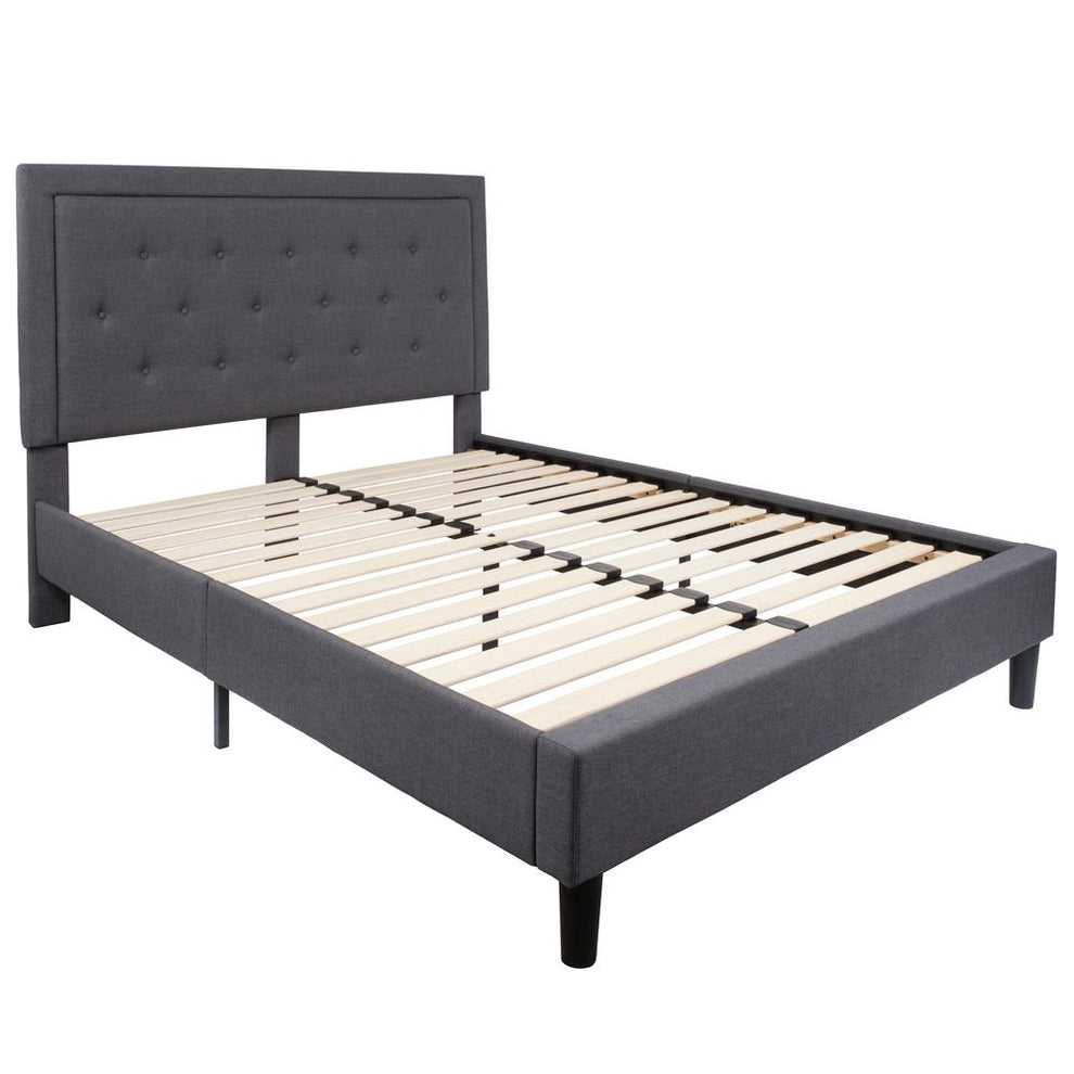 Queen Platform Bed | Queen Size Platform Bed Frame With Headboard By Flash Furniture | Beds | Modishstore - 2