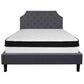 Brighton Queen Size Tufted Upholstered Platform Bed In Dark Gray Fabric With Memory Foam Mattress By Flash Furniture | Beds | Modishstore - 3