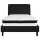 Roxbury Full Size Tufted Upholstered Platform Bed In Black Fabric With Memory Foam Mattress By Flash Furniture | Beds | Modishstore - 3