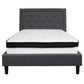 Roxbury Full Size Tufted Upholstered Platform Bed In Dark Gray Fabric With Memory Foam Mattress By Flash Furniture | Beds | Modishstore - 3