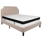 Brighton Queen Size Tufted Upholstered Platform Bed In Beige Fabric With Memory Foam Mattress By Flash Furniture | Beds | Modishstore - 2