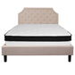 Brighton Queen Size Tufted Upholstered Platform Bed In Beige Fabric With Memory Foam Mattress By Flash Furniture | Beds | Modishstore - 3