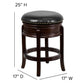 24'' High Backless Cappuccino Wood Counter Height Stool With Carved Apron And Black Leathersoft Swivel Seat By Flash Furniture | Bar Stools | Modishstore - 4