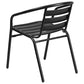 Black Metal Restaurant Stack Chair With Aluminum Slats By Flash Furniture | Dining Chairs | Modishstore - 2