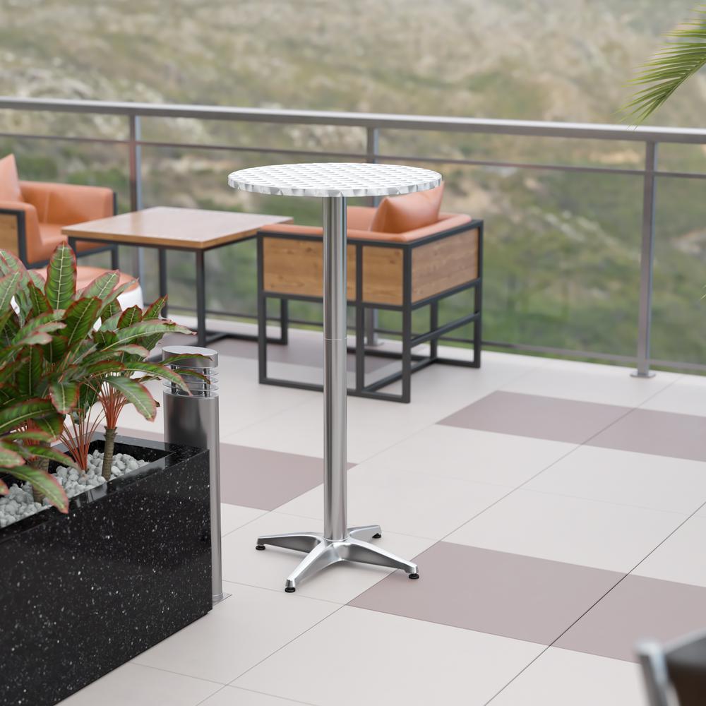 23.5" Round Aluminum Indoor-Outdoor Bar Height Table By Flash Furniture | Bar Tables | Modishstore - 1