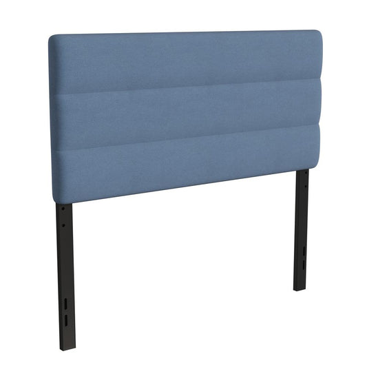 Paxton Full Channel Stitched Fabric Upholstered Headboard, Adjustable Height From  44.5" To 57.25" - Blue By Flash Furniture | Headboards | Modishstore