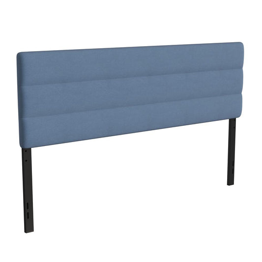 Paxton King Channel Stitched Fabric Upholstered Headboard, Adjustable Height From  44.5" To 57.25" - Blue By Flash Furniture | Headboards | Modishstore