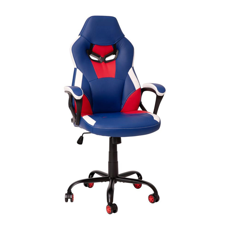 Ergonomic Pc Office Computer Chair - Adjustable Red & Blue Designer Gaming Chair - 360° Swivel - Red Dual Wheel Casters By Flash Furniture | Office Chairs | Modishstore