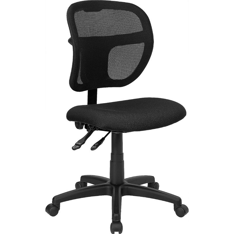 Mid-Back Black Mesh Swivel Task Office Chair With Back Height Adjustment By Flash Furniture | Office Chairs | Modishstore - 1