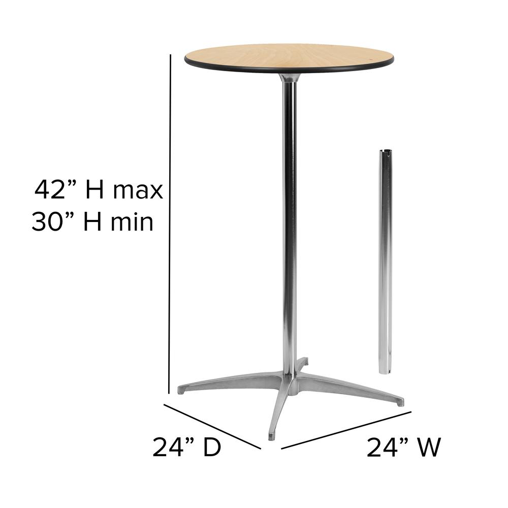 24'' Round Wood Cocktail Table With 30'' And 42'' Columns By Flash Furniture | Bar Tables | Modishstore - 4