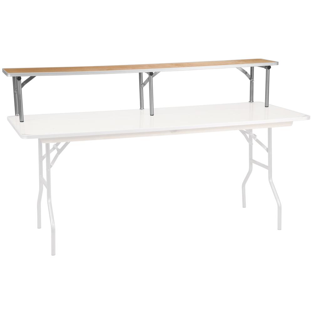 72'' X 12'' X 12'' Birchwood Bar Top Riser With Silver Legs By Flash Furniture | Side Tables | Modishstore - 1