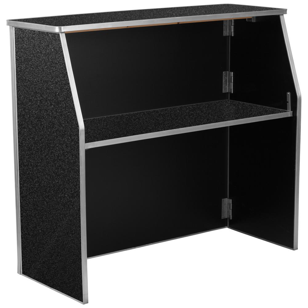 4' Black Marble Laminate Foldable Bar By Flash Furniture | Bar Tables | Modishstore