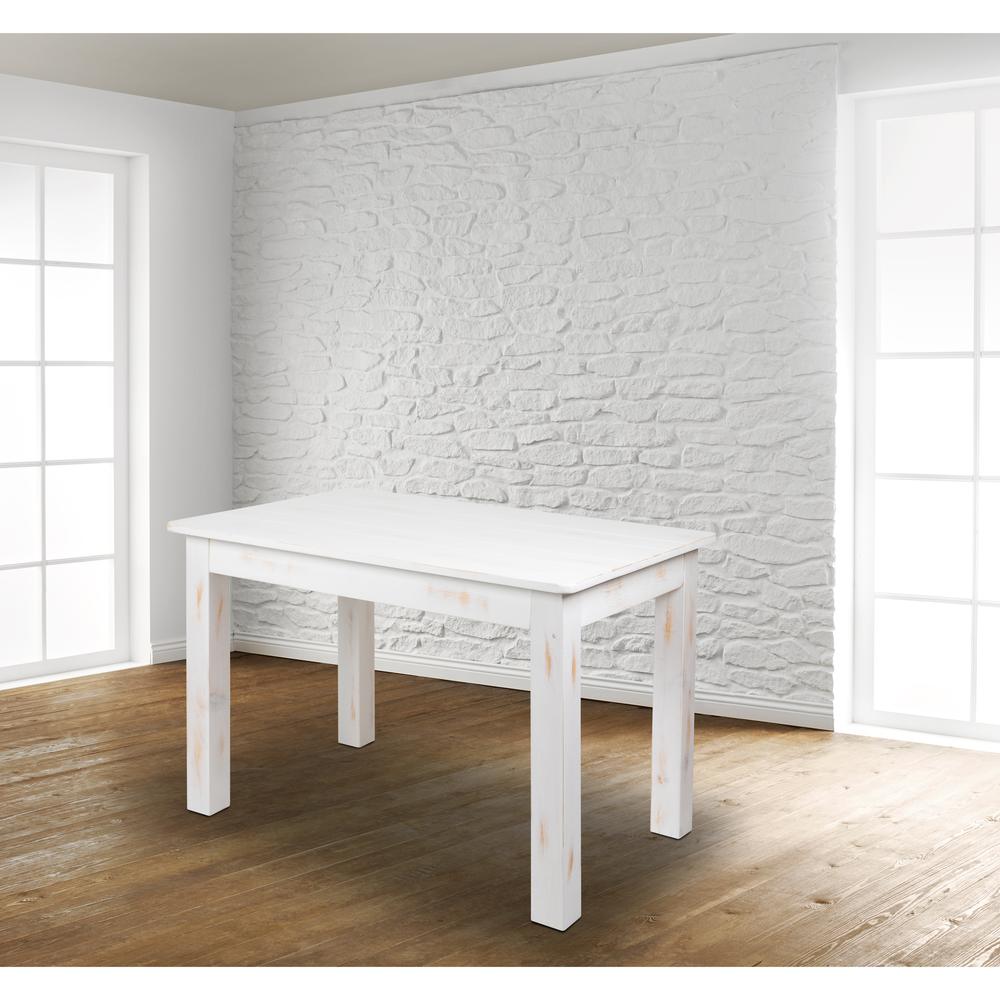 Hercules Series 46" X 30" Rectangular Antique Rustic White Solid Pine Farm Dining Table By Flash Furniture | Dining Tables | Modishstore - 1