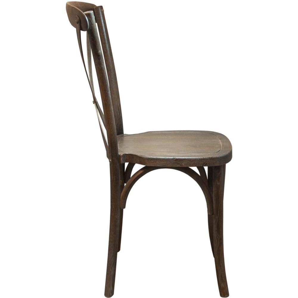 Advantage Dark Driftwood X-Back Chair By Flash Furniture | Dining Chairs | Modishstore - 3