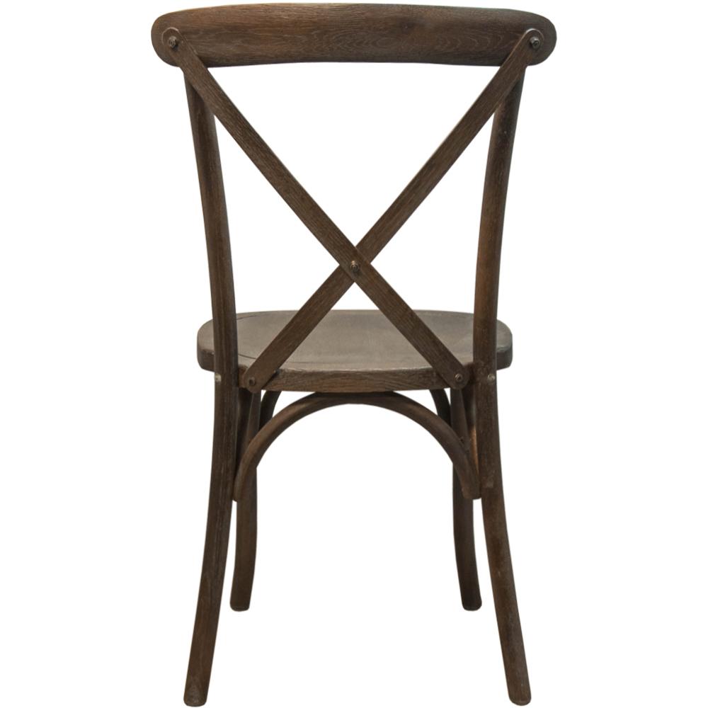 Advantage Dark Driftwood X-Back Chair By Flash Furniture | Dining Chairs | Modishstore - 2