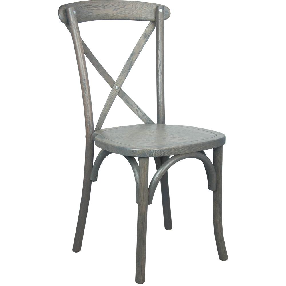 Advantage Grey X-Back Chair By Flash Furniture | Dining Chairs | Modishstore