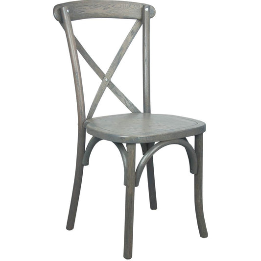 Advantage Grey X-Back Chair By Flash Furniture | Dining Chairs | Modishstore - 1