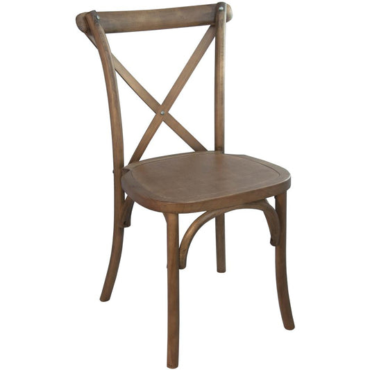 Advantage Light Brown X-Back Chair By Flash Furniture | Dining Chairs | Modishstore