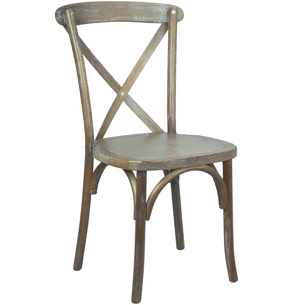 Advantage Medium With White Grain X-Back Chair By Flash Furniture | Dining Chairs | Modishstore - 1