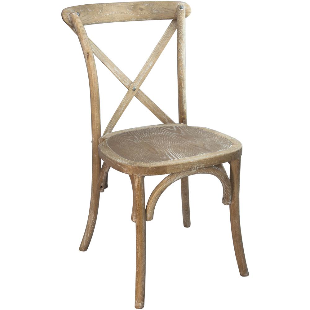 Advantage Natural With White Grain X-Back Chair By Flash Furniture | Dining Chairs | Modishstore - 1