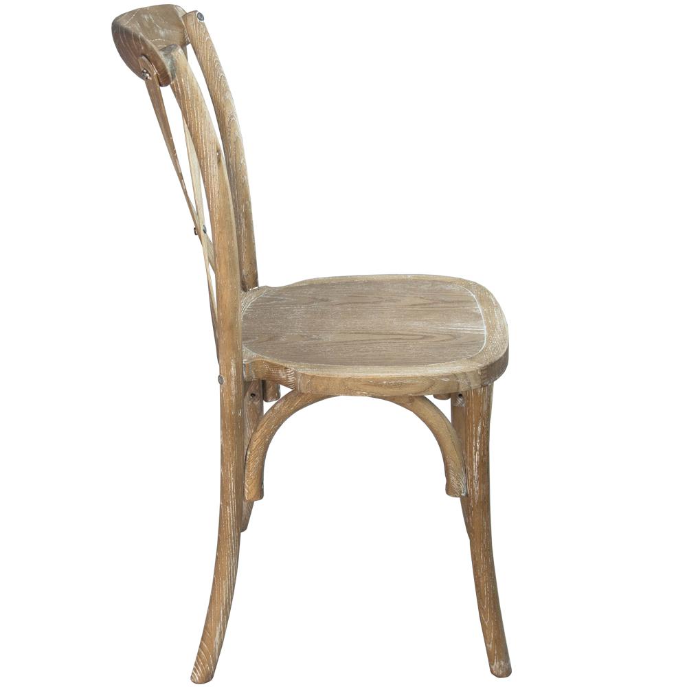 Advantage Natural With White Grain X-Back Chair By Flash Furniture | Dining Chairs | Modishstore - 3