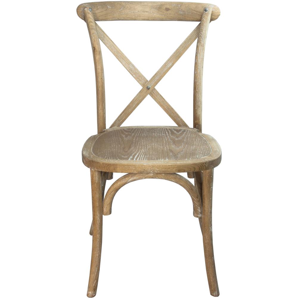 Advantage Natural With White Grain X-Back Chair By Flash Furniture | Dining Chairs | Modishstore - 4