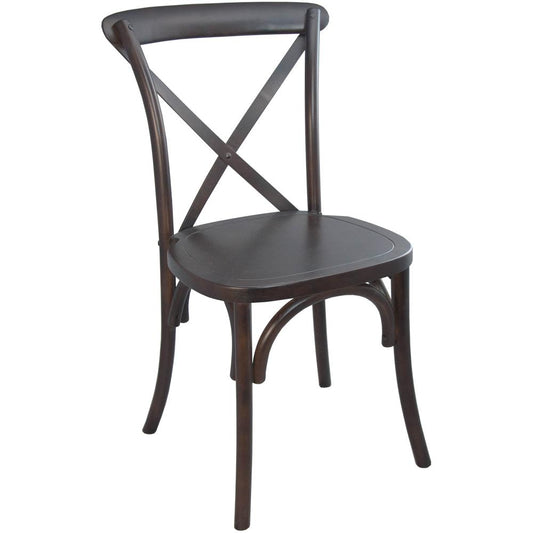 Advantage Walnut X-Back Chair By Flash Furniture | Dining Chairs | Modishstore
