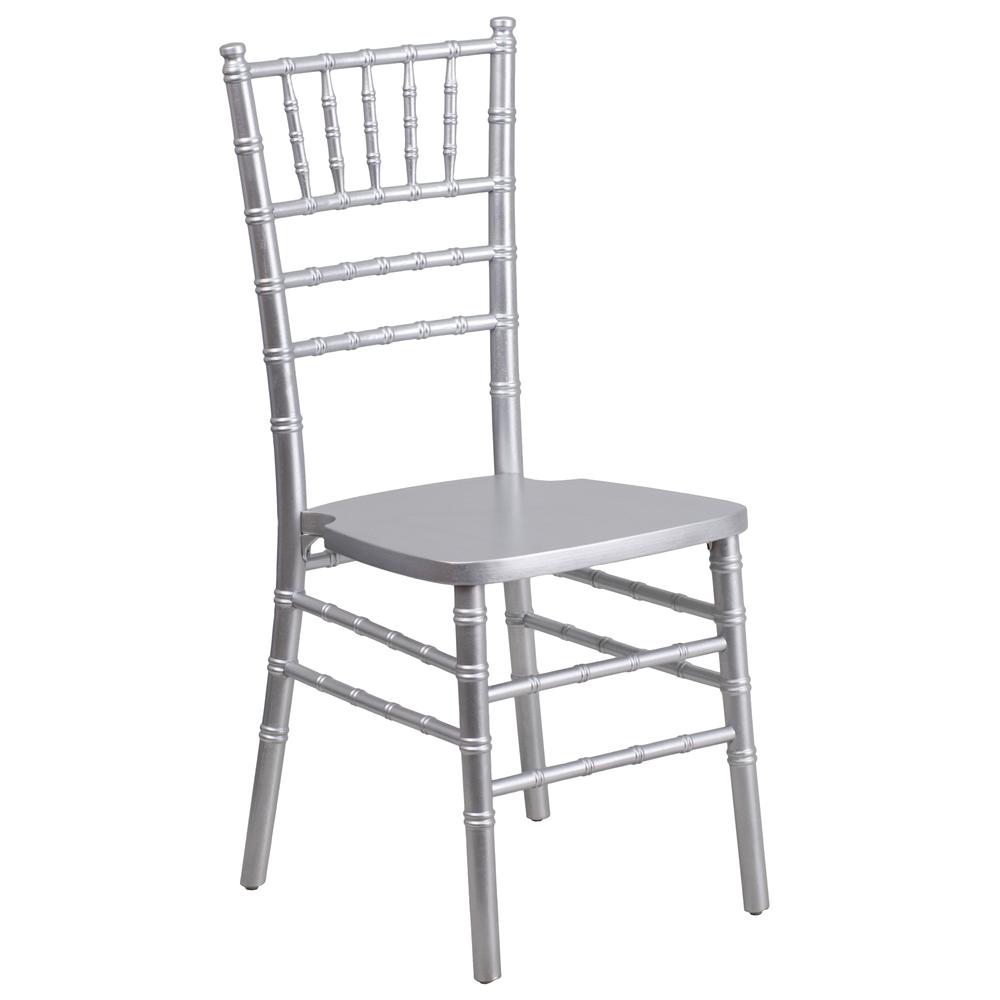 Hercules Series Silver Wood Chiavari Chair By Flash Furniture | Dining Chairs | Modishstore