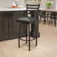 Hercules Series Black Ladder Back Swivel Metal Barstool - Black Vinyl Seat By Flash Furniture | Bar Stools | Modishstore - 1