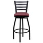 Hercules Series Black Ladder Back Swivel Metal Barstool - Burgundy Vinyl Seat By Flash Furniture | Bar Stools | Modishstore - 4