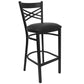 Hercules Series Black ''X'' Back Metal Restaurant Barstool - Black Vinyl Seat By Flash Furniture | Bar Stools | Modishstore - 1