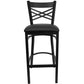 Hercules Series Black ''X'' Back Metal Restaurant Barstool - Black Vinyl Seat By Flash Furniture | Bar Stools | Modishstore - 4