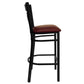 Hercules Series Black ''X'' Back Metal Restaurant Barstool - Burgundy Vinyl Seat By Flash Furniture | Bar Stools | Modishstore - 2