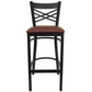 Hercules Series Black ''X'' Back Metal Restaurant Barstool - Burgundy Vinyl Seat By Flash Furniture | Bar Stools | Modishstore - 4